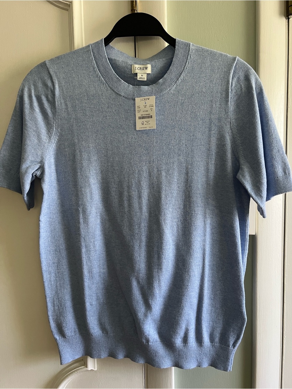 J. Crew Light Blue Short-Sleeve Knit Top